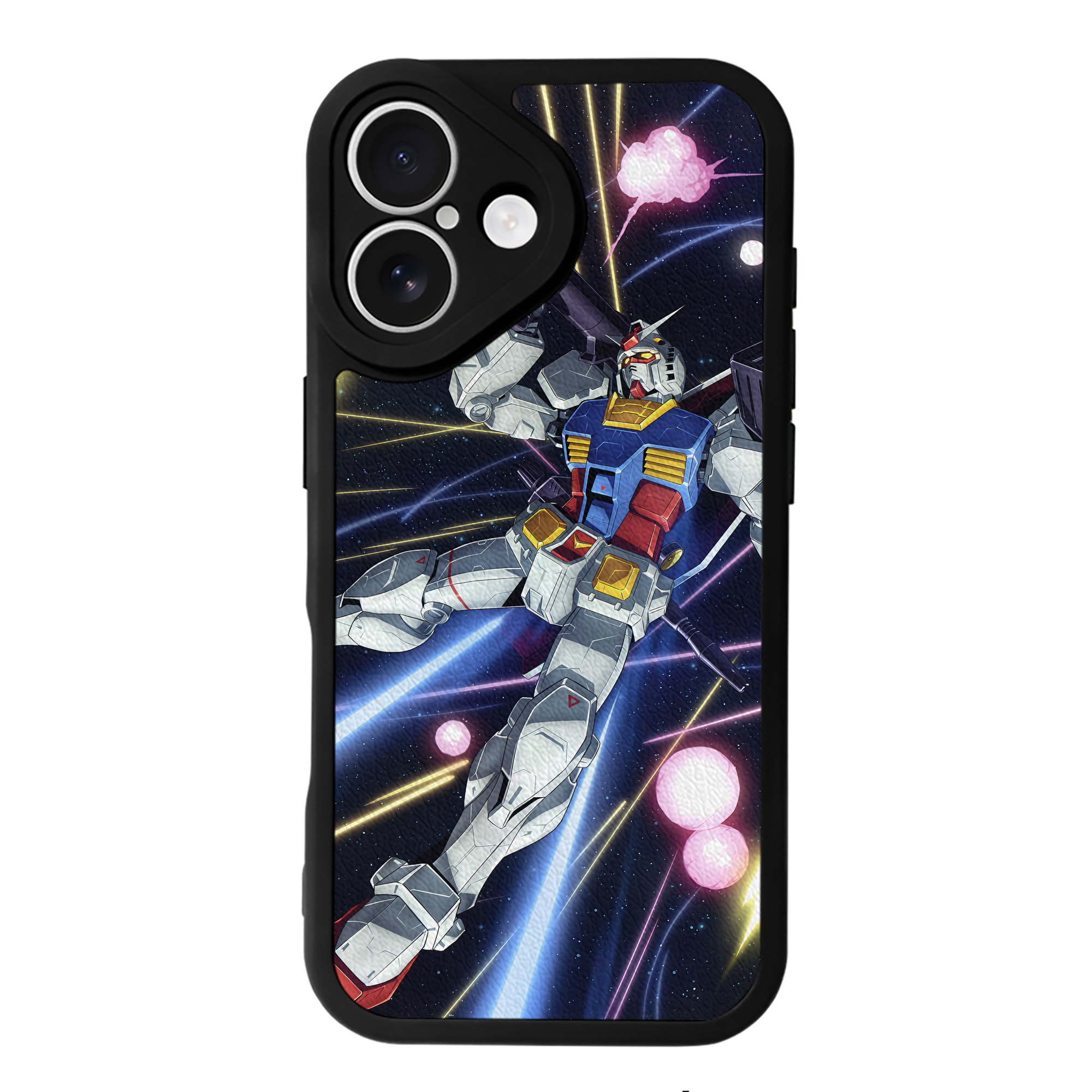 （画像用） 機動戦士ガンダム Mobile Suit Gundam 【iPhone 16シリーズ対応】シリコンスマホケース（レザー調） 材質：シリコン